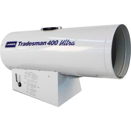L.B. WHITE L.B. WhiteÂ Portable Forced Air Gas Heater W/ Diagnostics, 400000 BTU Tradesman 400 Ultra